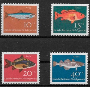 sellos colección fauna Alemania 1964