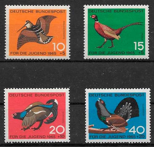 sellos filatelia fauna Alemania 1965