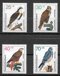 sellos fauna Alemania 1973