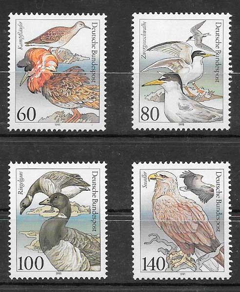 colección sellos fauna Alemania 1991
