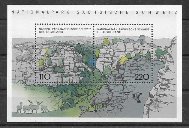 Sellos Filatelia parque natural de Alemania 1998