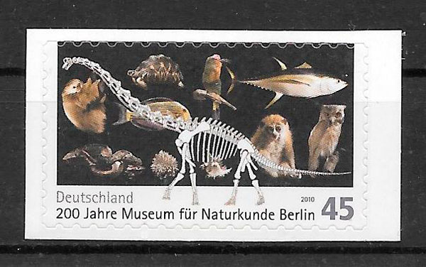 filatelia colección dinosaurios Alemania 2010