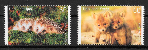 colección sellos fauna Alemania 2014