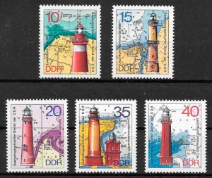 sellos faros Alemania DDR 1974