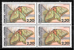 sellos mariposas Andorra Francesa 1987