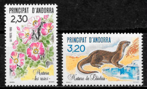 sellos fauna y flora Andorra Francesa 1989