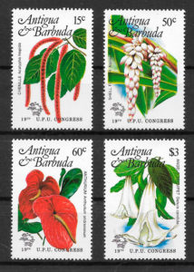 filatelia colección flora Antigua 1984