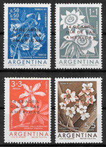 sellos fauna flora Argentina 1961