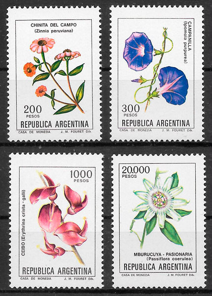 filatelia flora Argentina 1982