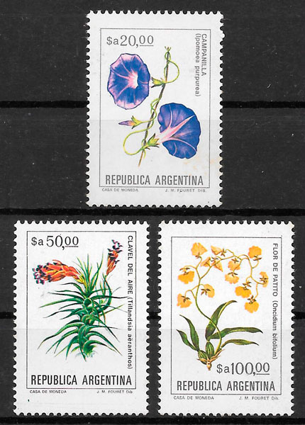 selos flora Argentina 1984