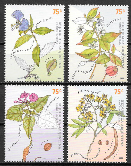 filatelia flora Argentina 2000