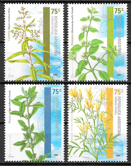 filatelia colección flora Argentina 2004