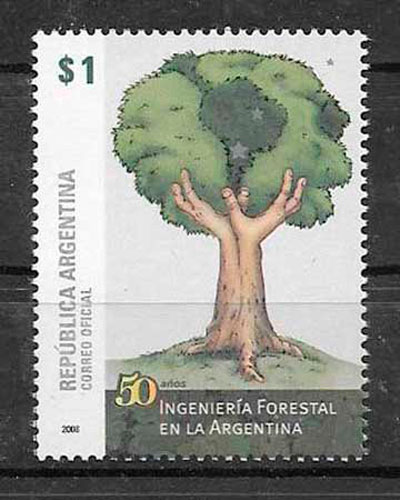 colección sellos flora Argentina 2008