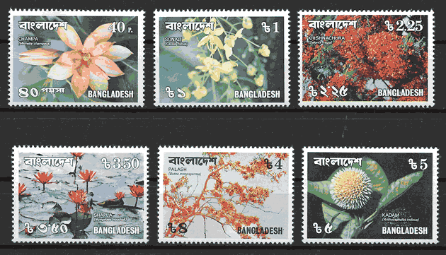 filatelia colección flora Bangladesh 1978