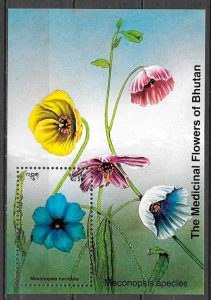 filatelia flora Bhutan 1993