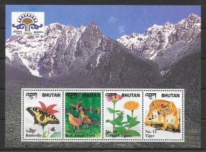 sellos fauna y flora Bhutan 2000