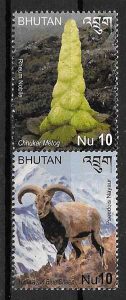filatelia colección fauna y flora Bhutan 2014