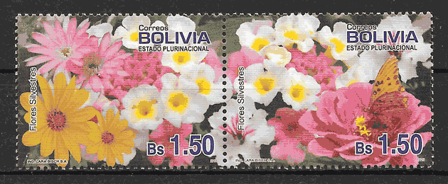 filatelia flora Bolivia 2010