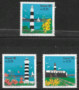 colección sellos faros Brasil 1995
