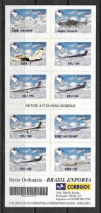 Estampillas aviones Brasil 2000