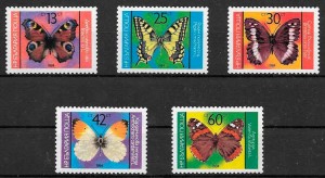 sellos mariposas Bulgaria 1984