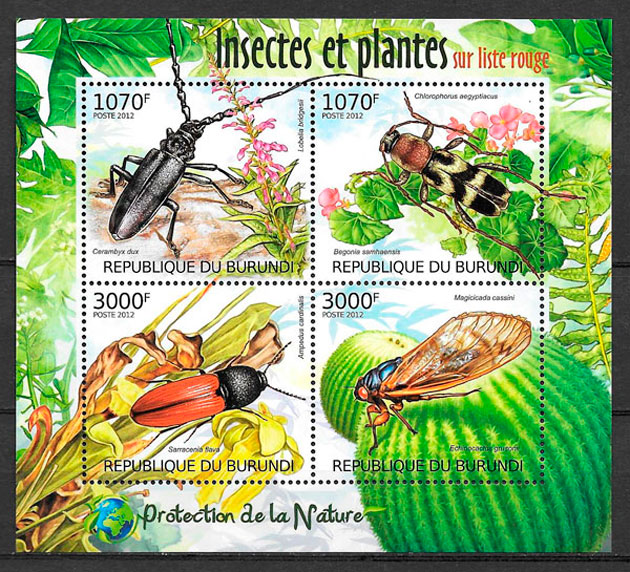 colección sellos fauna y flora Burundi 2012