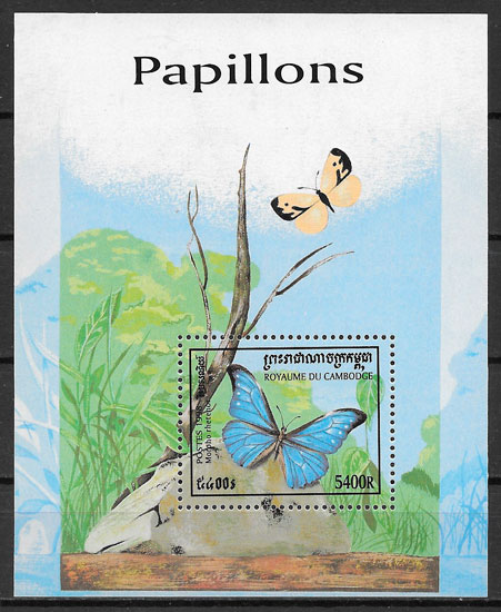 colección sellos mariposas Camboya 1998
