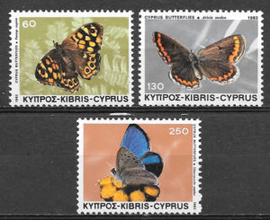 filatelia mariposas Chipre 1983