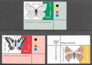 sellos mariposas Chipre 2020