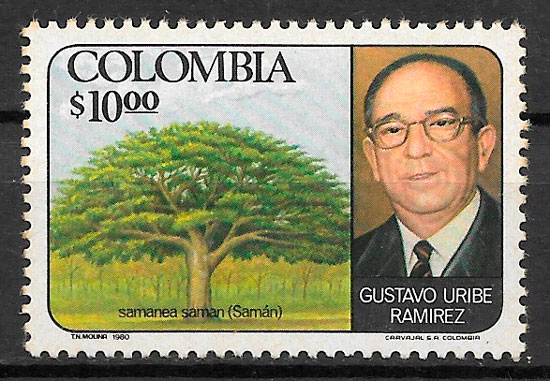 filatelia coleción flora Colombia 1980