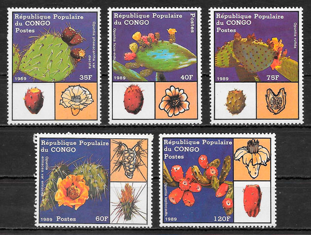 colección sellos flora Congo 1989