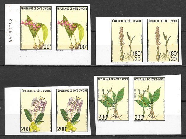 filatelia coleccion flora Cote de Ivori 1999