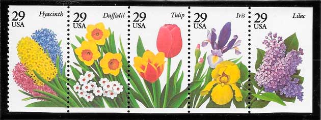 filatelia colección flora USA 1993