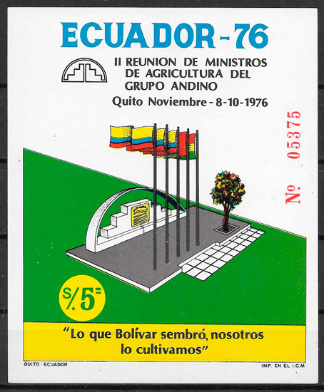 sellos flora Ecuador 1976