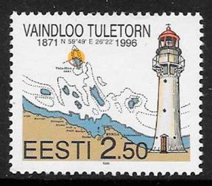 sellos colección faros Estonia 1996
