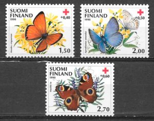 filatelia mariposas Finlandia 1990