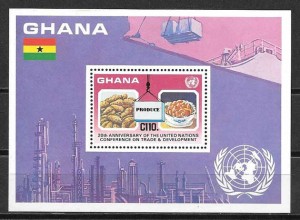 Colección sellos Ghana frutos