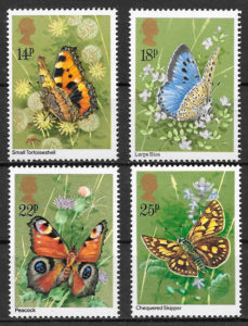 filatelia mariposas Gran Bretana 1981
