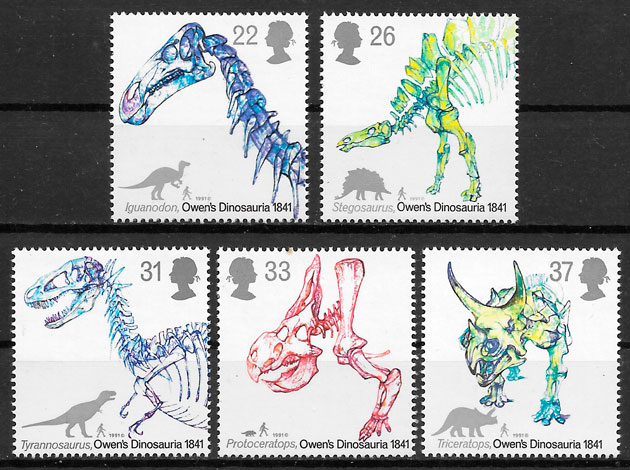 coleccion sellos dinosaurios 1991 Gran Bretana