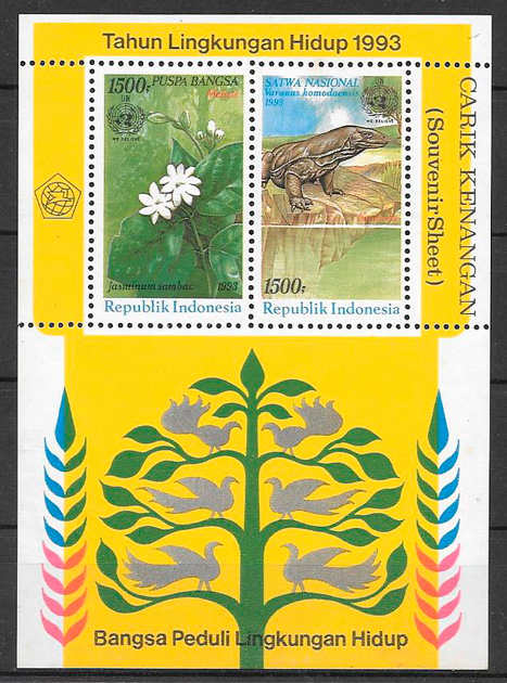 sellos fauna y flora Indonesia 1993
