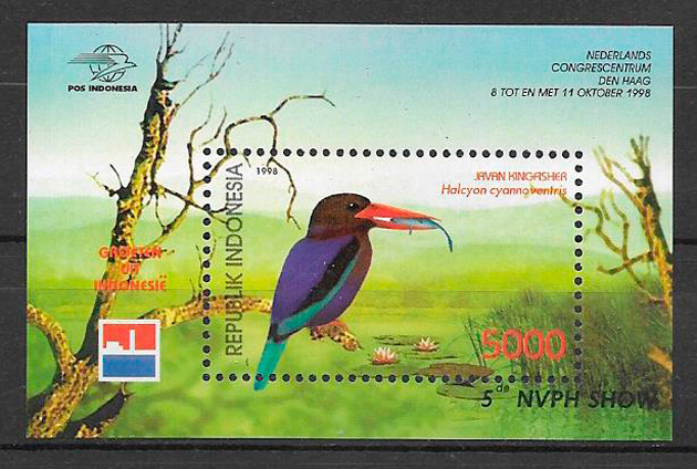 colección sellos fauna y flora Indonesia 1998