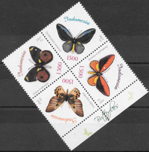 filatelia mariposas Indonesia 2007