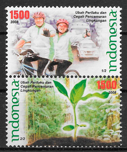colección sellos flora Indonesia 2008