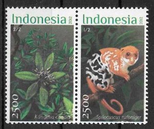 filatelia fauna y flora Indonesia 2012