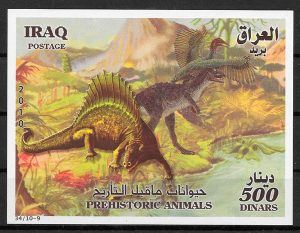filatelia colección dinosaurios Iraq 2010