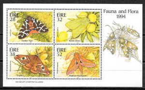 sellos colección mariposas Irlanda 1994