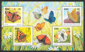 filatelia colección mariposas Irlanda 1999