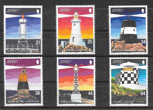 Colección sellos faros Jersey 1999