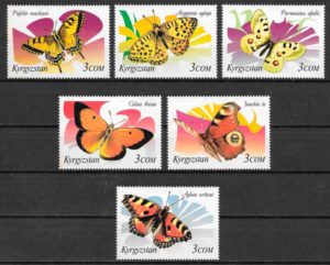 filatelia coleccion mariposas 2000 Kirgikistan