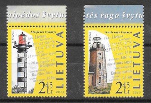Filatelia Lituania faros 2013